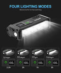 Ultra Hella Bright USB Rechargeable Bike Light With LCD Battery Display showing four lighting modes