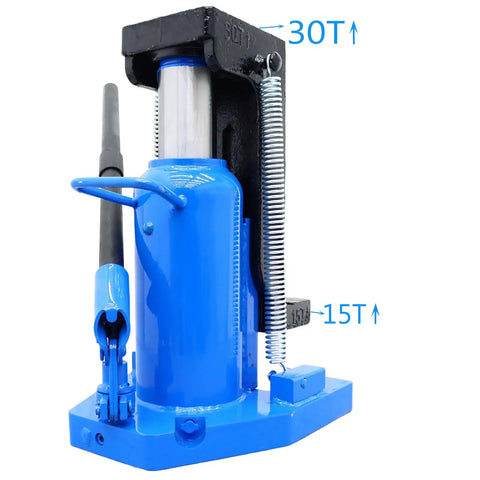 Shop Floor Beast Hydraulic Toe Jack Lift 15 Ton 30 Ton Heavy Duty Capacity Built Tough Alloy Steel Frame side view with swivel handle