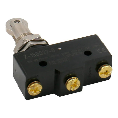 General Purpose Micro Switch With Panel Mount Roller Plunger, Screw Terminals, 0.5mm Contact Gap, SPDT 1NO 1NC, Momentary Action