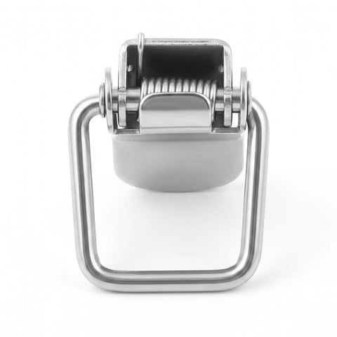Front view of 4 Pack Small Spring Loaded Toggle Latch With 20 Screws Stainless Steel Silver Finish Compact Cabinet And Toolbox Latch Set