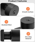 Matte Black Exterior Door Lock Set With Deadbolt, featuring smooth surface, brushed effect, and zinc alloy material details.
