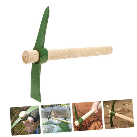 Durable Steel Garden Pickaxe Handle Handheld Tool For Soil Digging Weeding Root Removal And Transplanting In Vegetable Gardens