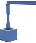 Kickass Heavy Duty Steel Portable Jib Crane With Solid Concrete Base And 10 Foot I Beam Pivot Arm 500 Lb Load Rating standing upright