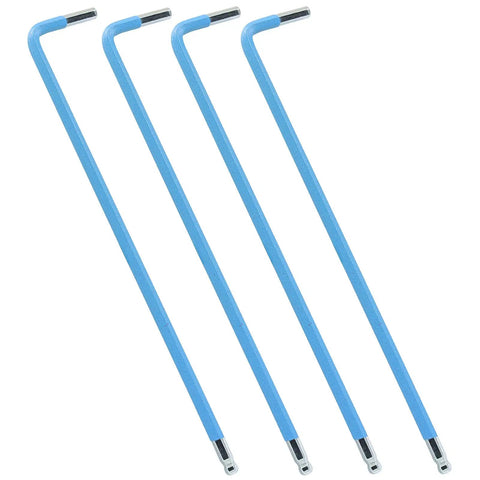 4 Pack 3mm Ball End Hex Keys Set, L Shaped Long Arm Allen Wrenches for Tight Spaces, Blue Ball Point Hex Tools by BokWin