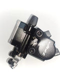 Side view of black TRP flat-mount hydraulic disc brake caliper