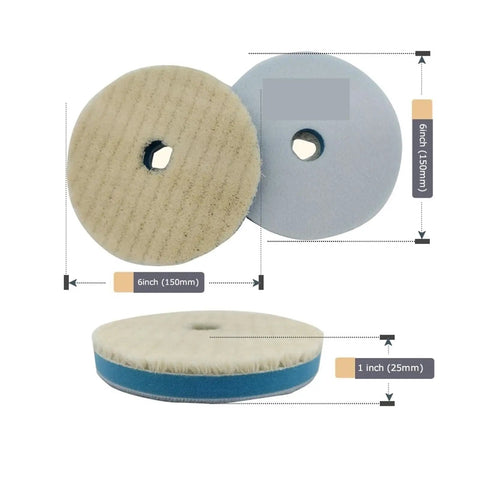 Premium 5 Inch 6 Inch And 7 Inch Car Polishing Pad showcasing two 6 inch pads made of soft textile material for buffing.