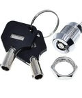 Super Tough 12 Mm Stainless Steel Security Key Lock Switch For Vending Units And Phones Double Side Pull Out Includes Two Keys Plus Hardware Quick Install Wear Resistant And Anti Rust Finish Keeps Your Stuff Locked Down Safe For Any Spot. 12mm lock switch with keys
