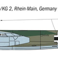 Side view illustration of Dornier Do 217 K1 K2 Bomber Model Kit with Fritz X Guided Bombs 1 72 Scale Unpainted Plastic