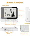 4K White Hidden Camera Thermometer Hygrometer WiFi Spy Nanny Cam For Real Time Temperature Humidity Monitoring With Stable Connection Dual Storage And Multi User Access, front view