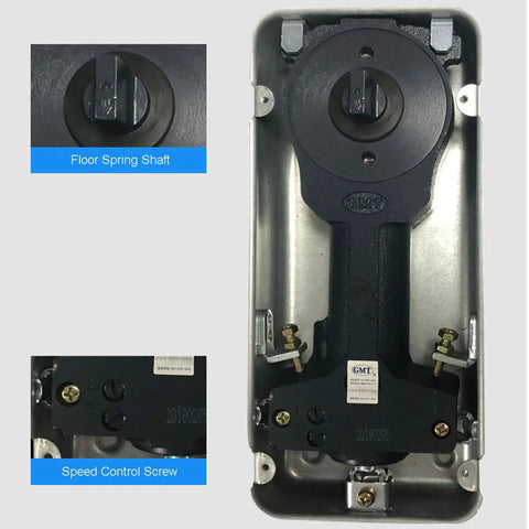 Floor Spring Hinge For Frame Glass Doors Heavy Duty Hold Open Up To 116 Degrees Supports Up To 115 Kg Two Way Center Arm