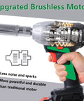 Beast Half Inch Cordless Impact Wrench Kit With 4000mAh 20V Max Battery 400Nm Torque, showing brushless motor design.