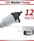Heavy Duty Windshield Washer Pump Fits Bmw E90 E60 525i 328i 325xi M3 M5 M6 With Grommet Oem Fluid Replacement shown from side with connector.