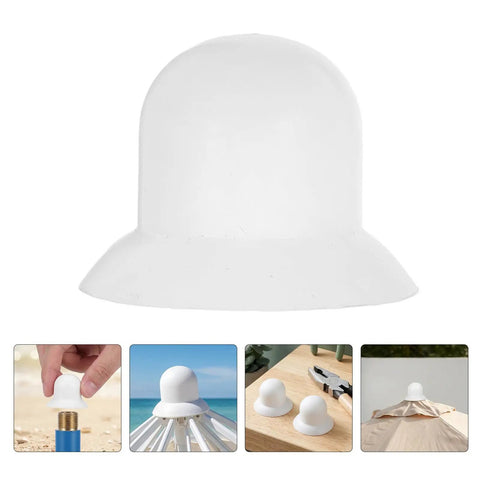 Upgrade Your Shade Game With Sturdy White Patio Umbrella Pole End Cap Replacement Kit Featuring Quick Tool-Free Install, Wind Resistance And Scratch Protection For Beach Tents And Garden Canopies white plastic cap close-up