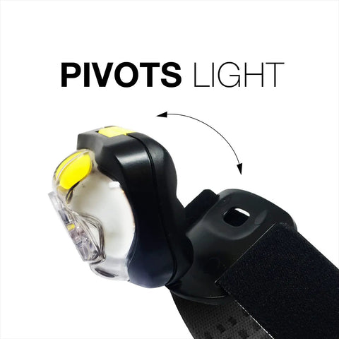 Pivoting feature of Vision Ultra HD LED Headlamp For Camping And Night Runs Hands Free Light Water Resistant