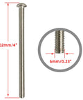 Snag This Legit Heavy Duty Headboard Bolts And Footboard Hardware Kit With Ridiculously Tough 304 Stainless Steel Nuts And Bolts For Hassle Free Bed Frame Setup Smooth Bedroom Upgrade 4-inch threaded rod with 6mm diameter.