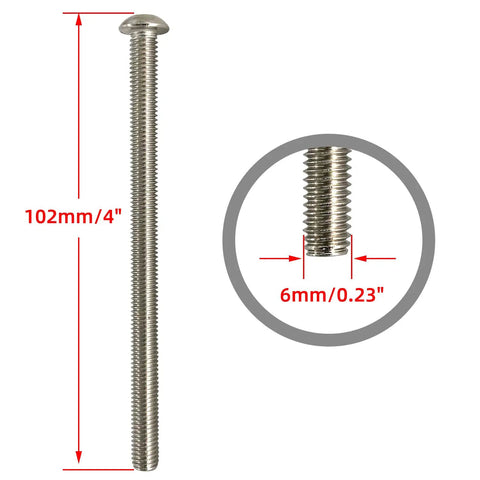Snag This Legit Heavy Duty Headboard Bolts And Footboard Hardware Kit With Ridiculously Tough 304 Stainless Steel Nuts And Bolts For Hassle Free Bed Frame Setup Smooth Bedroom Upgrade 4-inch threaded rod with 6mm diameter.