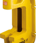 Beefy 10 Ton Arbor Press Frame For RC-10-X Hydraulic Cylinder Series, yellow machined pressing platform, slotted back for long items.