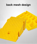 Built Tough Portable Loading Ramp With Grippiest Non Slip Surface Heavy Duty Threshold For Driveway Curb Loading Dock Wheelchair Setup Quick Swap Orange Model 25 By 45 Centimeter Compact Size For Side Walk And Parking Gate Easy Roll On Assistance with back mesh design