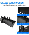 Heavy Duty 3 Point Hitch Adapter For Skid Steer Mount Plate Quick Tach Universal Fit, Grade 50 Steel, Durable Construction