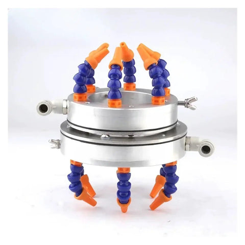 Heavy Duty Spindle Cooling Ring For CNC Machines With Hella Efficient 360 Degree Coolant Spray System Crushes Heat While Keeping Your Work Rig Spotless And Cool At 105 Mm Diameter, featuring flexible coolant hoses.
