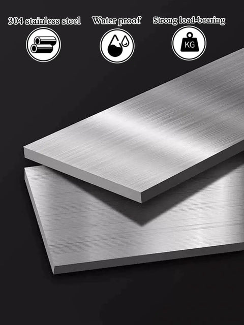 Premium Heavy Duty Brushed Stainless Steel Table Legs Featuring Anti Slip Leveling Feet And Quick No Sweat Assembly For Rock Solid Desk Or Bench Frames At Seventy Two Cm Tall, close-up of brushed 304 stainless steel pieces.