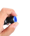 Top Notch Deskbloom Air Line Quick Connect Fittings Kit With Secure Push To Connect Straight Pneumatic Hose Connectors For Easy 6mm To 12Mm Tubing Repair And Setup No Sealing Parts Needed For Fast Auto Shop Jobs black and blue 6mm push-fit fitting held by hand
