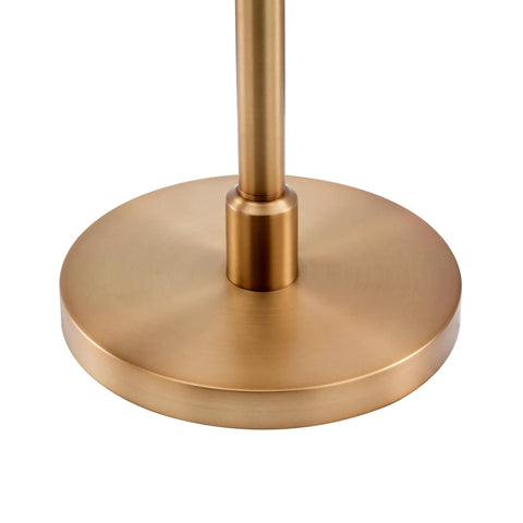Adjustable Arc Floor Lamp With Brass Metal Shade, Handcrafted Brass Finish On Steel Base showing detailed base design