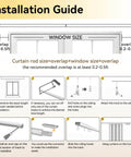 Installation guide for Ceiling Curtain Track For Room Divider, Aluminum Ceiling Mount Rail Set With Roller Hooks, White Finish, 6Ft To 9Ft, Heavy Duty, Smooth Glide, Classy Design For Home Office And Studio Space showing steps and measurements.