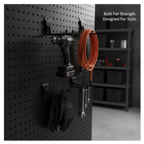 Heavy Duty Square Hole Pegboard Hook, Black Carbon Steel Slot Board Hook For Garage And Workshop Organization, 1 Pack, holding tools