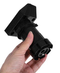 Hand holding Sturdy Adjustable Cabinet Legs Set Of 4 Heavy Duty Furniture Leveling Feet With Thickened ABS Plastic Easy Install Black