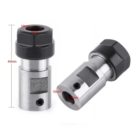 Single Collet Chuck Spindle Extension Rod For Cnc Milling And Lathe Machines Built Tough With High Hardness Steel, front and side view.