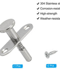 Badass Heavy Duty Spring Loaded Plunger Latches for Cabinets and Furniture Built Tough From Rust Proof Stainless Steel With Rock Solid M4 Mounting Screws Pack of Two Silver, showing 304 stainless steel construction.