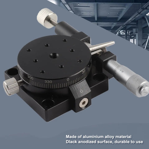 Pro Grade Fine Tune Rotation Stage For Optical Experiments With Precision Bearings And Smooth Sliding Aluminum Alloy Body With Black Anodized Finish Durable And Stable For Precise Angles And Fine Tuning In Measurements, Ø38mm black anodized stage