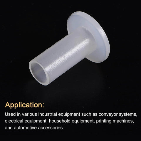 Side view of Self Lubricating Nylon Flanged Sleeve Bearings White, 8mm Bore, 10mm OD, 25mm Length, 20mm Flange Diameter