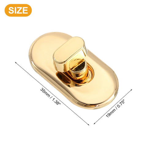 Light Gold Turn Lock Clasp 35x19mm for handbags and wallets from 15 Piece Light Gold Turn Lock Clasps Heavy Duty Alloy Twist Fasteners.