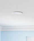 Ultra Thin 3 Inch LED Recessed Light With Junction Box, 8W Dimmable Wafer Downlight installed in a modern ceiling for a sleek look.
