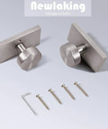 Set of Heavy Duty Zinc Alloy Dummy Door Knobs With Brushed Nickel Finish and installation hardware.