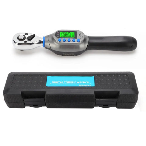 Bewinner 3/8-Inch Digital Torque Wrench With Precision ±2% Accuracy Smart Overload Protection And Led Light Sound Alerts in case.