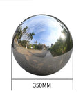 Heavy Duty 350 Millimeter 304 Stainless Steel Hollow Ball Sphere Boasts A Slick Polished Surface With Rock Solid Rust Resistant Durability Perfect For Bold Welding Jobs And Swoonworthy Garden Accents, showing reflections in polished surface.