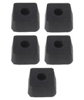 Five Pack Rubber Shock Absorbing Pads For Gym Equipment Anti Slip Feet Bumpers With 16mm Hole 46x46x25mm Floor Protectors