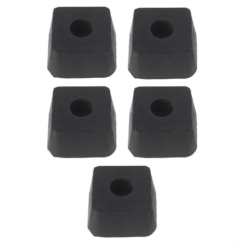 Five Pack Rubber Shock Absorbing Pads For Gym Equipment Anti Slip Feet Bumpers With 16mm Hole 46x46x25mm Floor Protectors