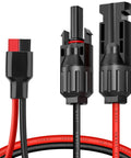10 AWG Solar Panel Extension Cable Kit With Solar Connector And ADS Port Adapter, heavy duty copper wire close-up view