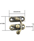 Mini Swing Arm Clasp Latch Set Vintage Style Toggle Hasps For Suitcases And Jewelry Boxes Left And Right Curved Hasp Hook Bronze Metal Catch