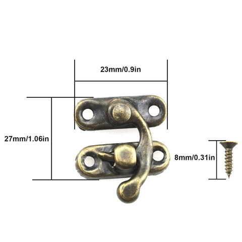 Mini Swing Arm Clasp Latch Set Vintage Style Toggle Hasps For Suitcases And Jewelry Boxes Left And Right Curved Hasp Hook Bronze Metal Catch