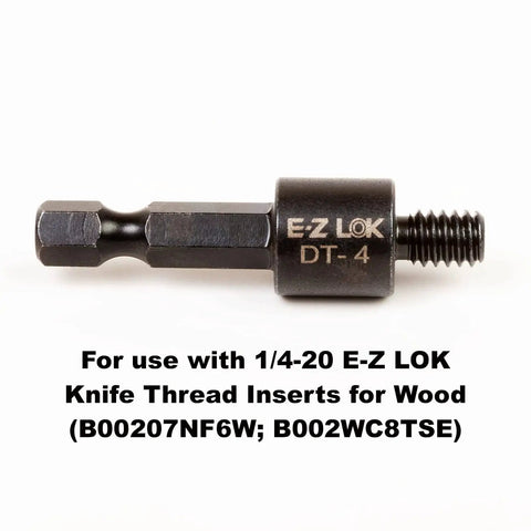 Knife Thread Insert Installation Tool With Threaded Mandrel For 1/4 20 Knife Inserts Quick Hardwood Install Pro Grade DT 4