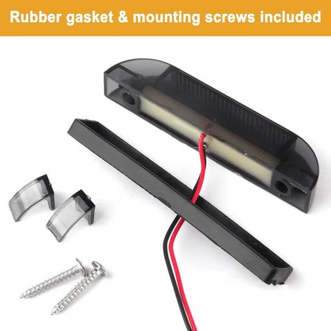 Smoked Amber 4 Inch LED Front Grille Marker Light Kit components, including gasket and screws