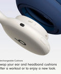 Premium Replacement Ear Pads And Headband Cushions For Over Ear Headsets Performance Knit showing interchangeable feature close-up.