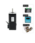 NEMA 17 brake stepper motor with black housing and silver shaft