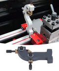 Beast Mode Mini Lathe Steady Rest Metal Center Frame Support Sweet Stability For 0618 Cj28a 7x14 Machines angled view showing fittings and structure.