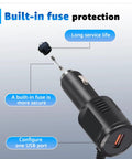 5V Car Charger With USB Port For Rand McNally GPS TND Tablet 85 740 750 And OverDryve 7 8 Pro RV Truck GPS Systems showing built-in fuse feature.